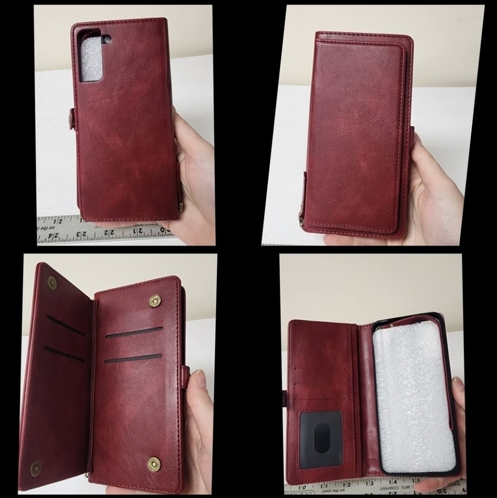 Galaxy S21 Plus Wallet Phone Case‎ Red New